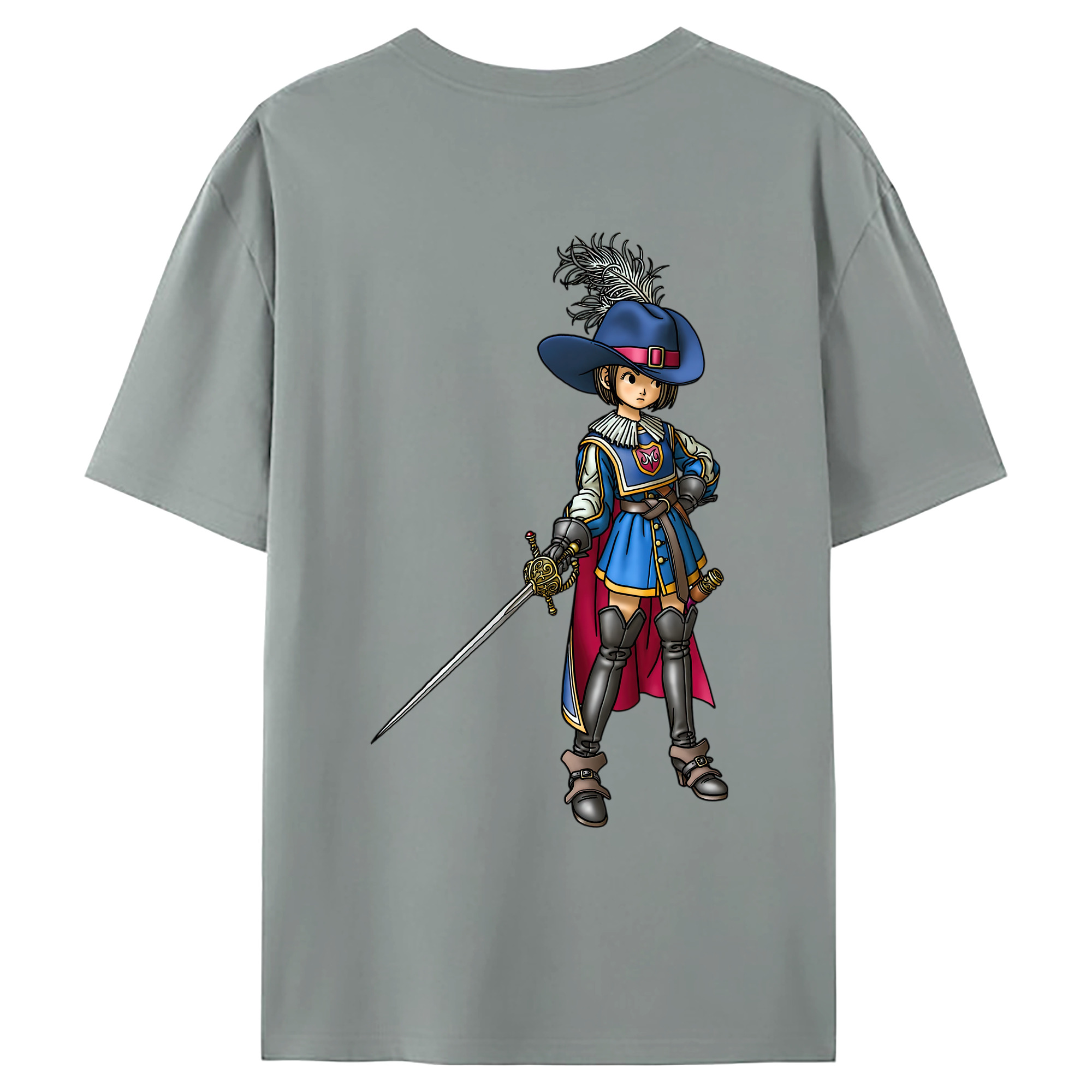 （画像用） ドラゴンクエスト Doragon Kuesuto Dragon Quest 綿100％ メンズ半袖Tシャツ（バックプリント） 通気性